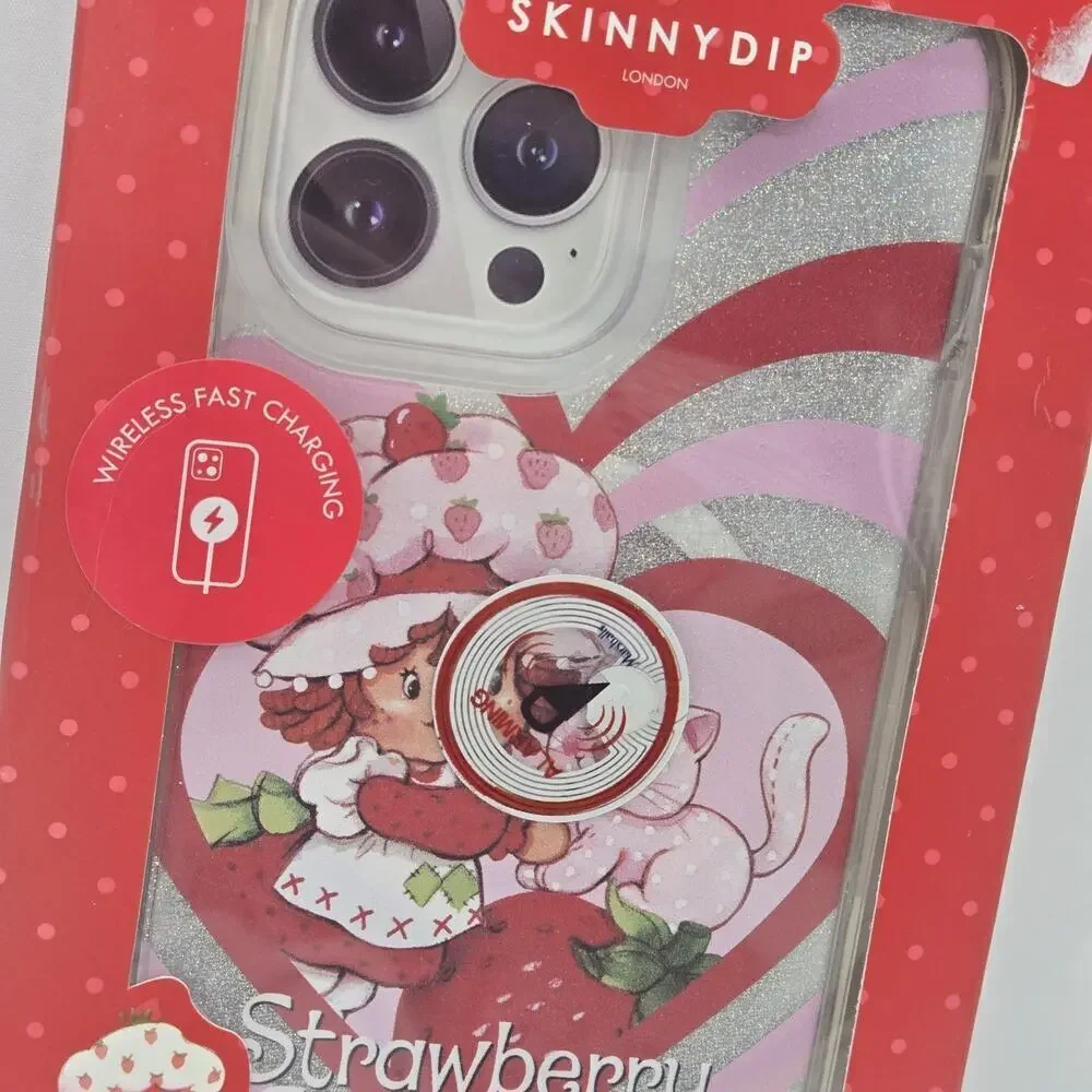 NEW SKINNYDIP STRAWBERRY SHORTCAKE IPHONE 13 & 14 PRO MAX PHONE CASE Hearts Cat